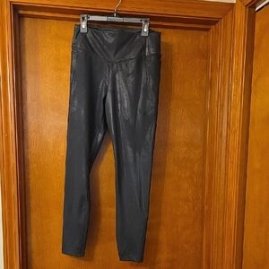 Pink Active Shiny Black Leggings